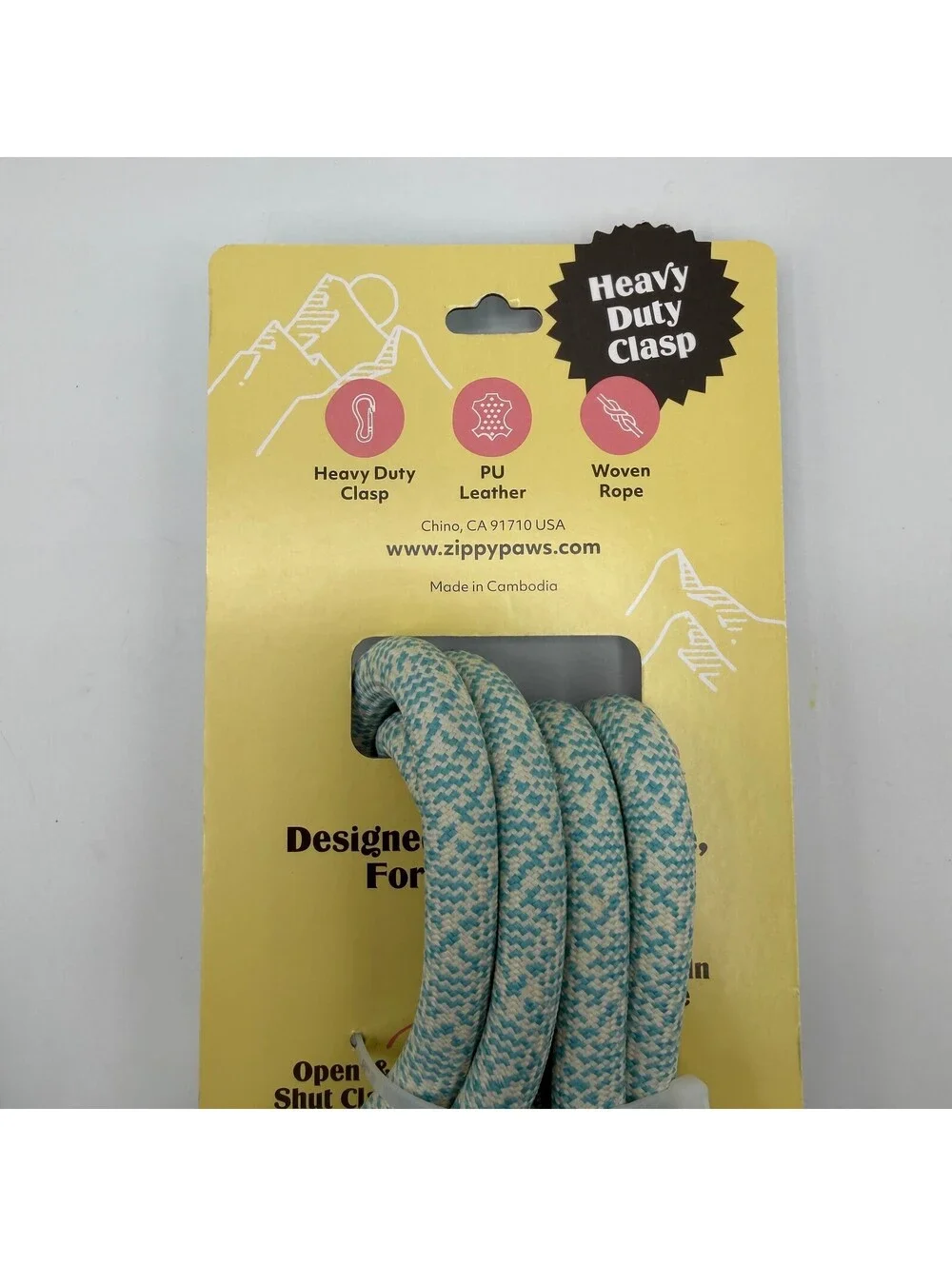ZippyPaws Double Rope Leash 5 Foot Teal Dog Leash Woven ZPC-C0118 Zippy Paws